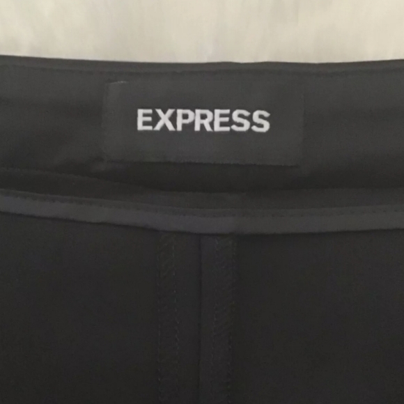 Express Black High Waisted Black Sateen Shorts - Picture 3 of 8